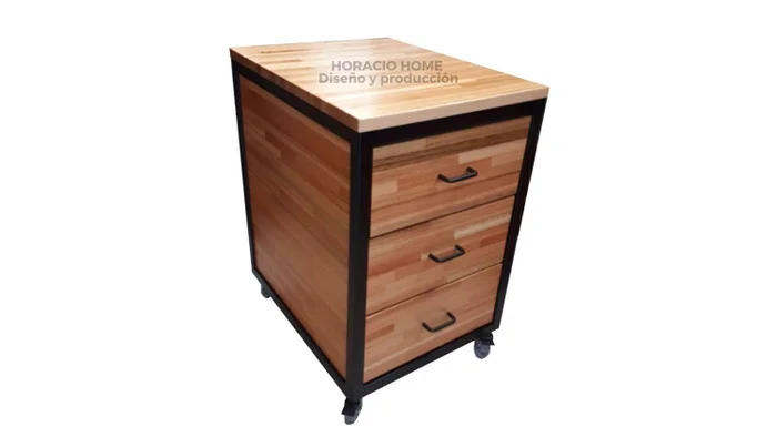 Cajonera triple con ruedas en Negro - Escritorios y sillas de escritorio, Uruguay | Horacio Home