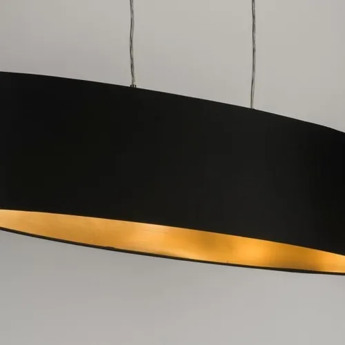 Colgante ovalado negro y dorado en Negro - Lámparas colgantes, Uruguay | La Perla