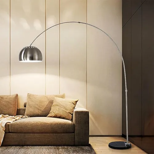 Lampara de pie Arco Silver en Plateado - Lámparas de mesa, Uruguay | Decotech
