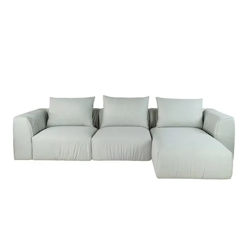 SOFA CORSO CHAISE LONGUE DERECHO 296X105X80CM TELA GRIS CLARO - Sillones y sofás, Uruguay | Vinibel