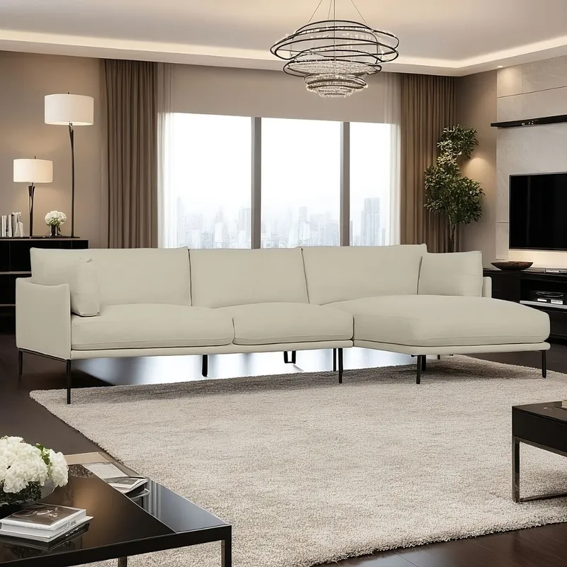 Sofá con chaise COSTA BEIGE DERECHO - Sillones y sofás, Uruguay | Viasono