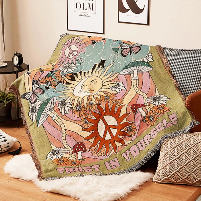 Manta Tapiz 60s Vintage Verde en Diseños - Textiles, Uruguay | Buho Store, vista 2
