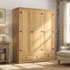 Ropero 3 Puertas 2 Cajones Madera - Linea Mexicana - Natural en Madera natural - Roperos y placares, Uruguay | Rústico Hogar, vista 1 de 4