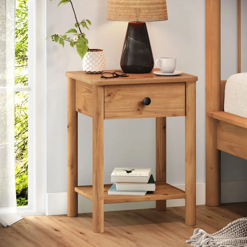 Mesa de luz Apama 1 cajon - Madera Maciza en Madera natural - Mesas de luz, Uruguay | Balton, vista 5