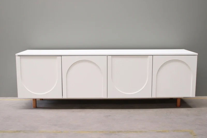 Rack Arco 160cm - Blanco en Madera natural - Muebles para TV, Uruguay | Berna Home, vista 9