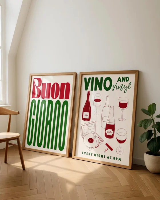 Buon Giorno & Vino en Multicolor - Láminas, Uruguay | La Cuadrería