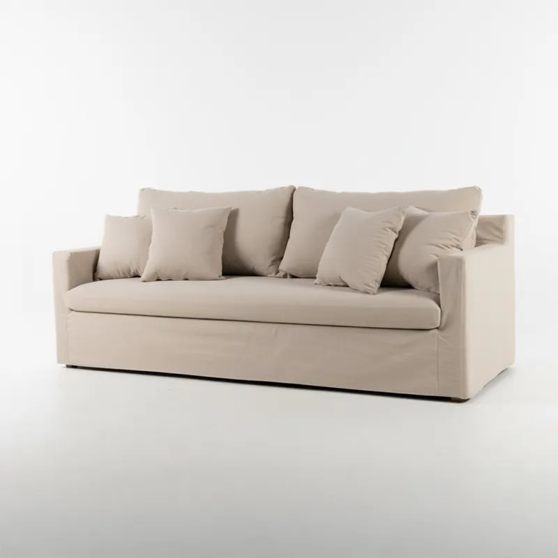Sofá Summer con Funda - Tela Rústica - 3 cuerpos - TD5263-1636 (Capuccino) en Beige - Sillones y sofás, Uruguay | NYR