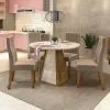 Juego De Comedor 4 Sillas Mesa Redonda Sillas Tapizadas en Blanco - Sillones y sofás, Uruguay | Soy Hogar, vista 3 de 4