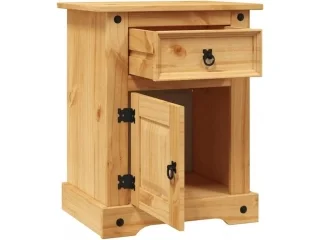 Mesa de Luz 1 P/1 C Cera/Blanco LINEA CORONA MADERA - Mesas de luz, Uruguay | Que Sal Muebleria, vista 3