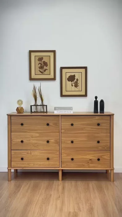 Comoda Apama 130CM 6 Cajones - Madera Maciza en Madera natural - Cómodas, Uruguay | Balton, vista 3
