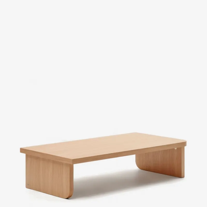 Mesa de centro Oaq de chapa de roble con acabado natural - 89 x 62 cm en Madera natural - Mesas de living, Uruguay | Kavehome