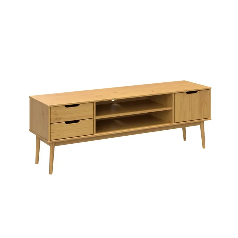 Rack Línea Praga - Roble en Madera natural - Muebles para TV, Uruguay | Ecowood