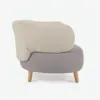Butaca Luisa - gris y beige con patas de madera maciza de caucho en Beige, Gris - Butacas, banquetas y puffs, Uruguay | Kavehome, vista 5 de 8