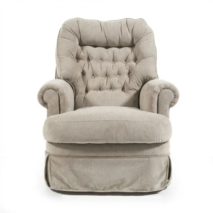 Butaca Bergere Capitoné giratoria - Tela Aquaclean - A fabricar en Beige - Butacas, banquetas y puffs, Uruguay | NYR, vista 2