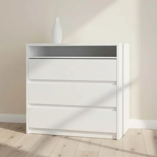 Cómoda Cajonera 3 Cajones Mdf Blanco South en Blanco - Cómodas, Uruguay | Divino