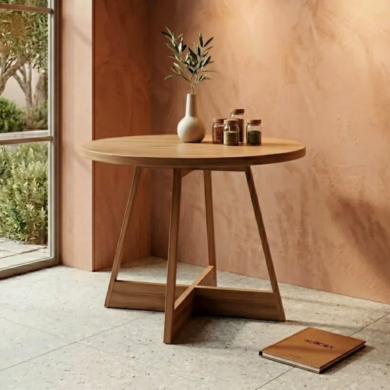 Mesa Atria Redonda - Negro en Madera natural - Mesas de comedor, Uruguay | Rústico Hogar