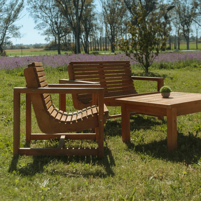 Juego de Exterior Sillón Curvo — Serra Amoblamientos en Madera natural - Muebles para el exterior, Uruguay | Serra Amoblamientos, vista 2