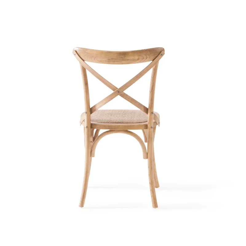 Silla Vienesa Cruzada Madera de Olmo/Fibra Natural en Madera natural - Sillas, Uruguay | Berna Home, vista 6