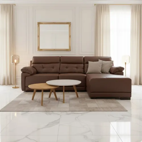Sofá Albany - 3 cuerpos - Caramelo - Chaise Izq en Marrón - Sillones y sofás, Uruguay | Rústico Hogar