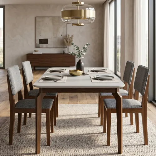 Juego de comedor ametista 4 sillas - Moderna Hogar - Mesas de comedor, Uruguay | Moderna Hogar
