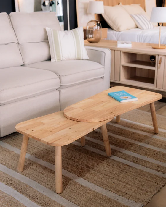 Mesa de Centro Montevideo - Madera de Caucho en Madera natural - Mesas de living, Uruguay | Berna home, vista 2