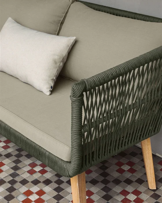 Set Inti de sofá 2 plazas y 2 butacas de cuerda verde FSC 100% en Verde - Sillones y sofás, Uruguay | Kavehome, vista 3
