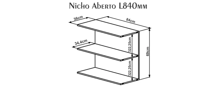 Nicho sin laterales L840 Estanteria Modular  | 25719 - Bibliotecas, Uruguay | World Vigo