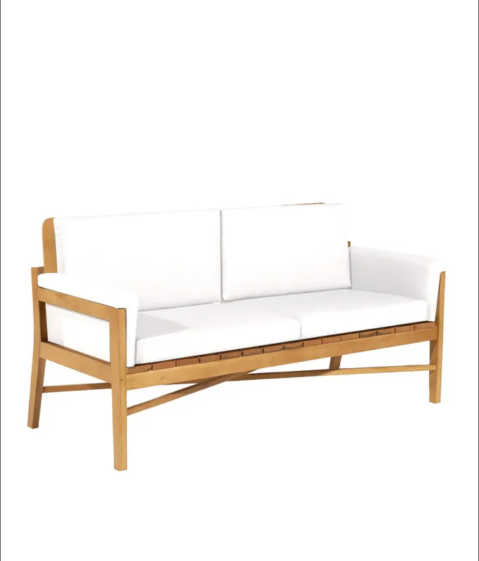 SOFA LACUNA 2 LUGARES ACQUABLOCK CRUDO 156x70x79CM JATOBA en Madera natural - Muebles para el exterior, Uruguay | Vinibel