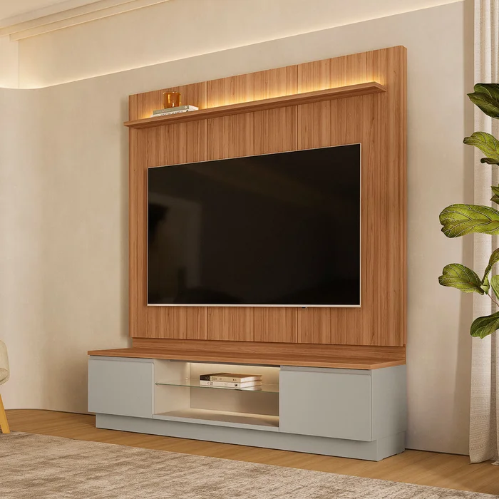 Conjunto Modular - Magnum 200CM con Led en Madera natural - Muebles para TV, Uruguay | Balton, vista 3