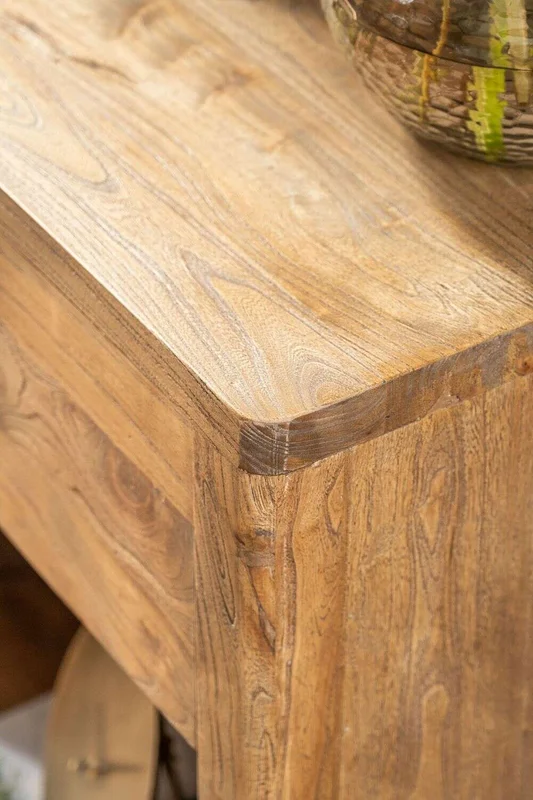 MESA DE LUZ LUNA - OLMO MACIZO en Madera natural - Mesas de luz, Uruguay | La Iberica, vista 6