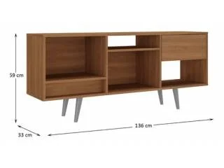 Rack con cajón RK-2111 Nogal en Marrón - Muebles para TV, Uruguay | Quesal, vista 6