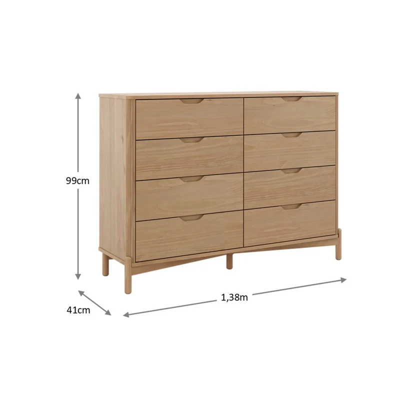 Cómoda Nest Madera 8 Cajones en Madera natural - Cómodas, Uruguay | Divino, vista 3