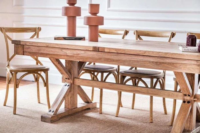 MESA COMEDOR EXTENSIBLE - 2.00 A 2.80 MTS - OLMO en Madera natural - Mesas de comedor, Uruguay | La Iberica, vista 3
