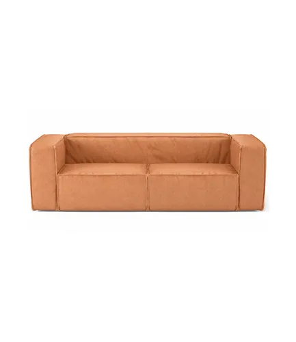SOFA NORA CUERO NATURAL LA PAZ CAMEL en Naranja - Sillones y sofás, Uruguay | Masinfinito Casa