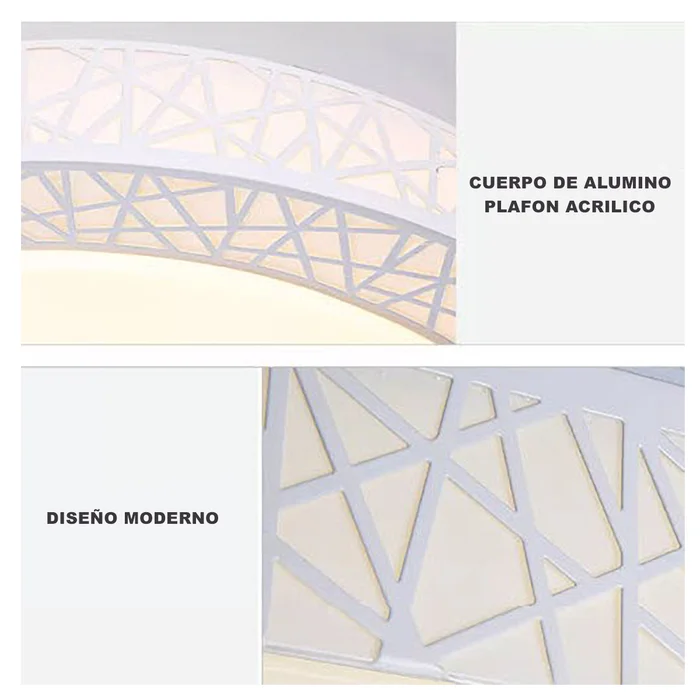 Luminaria plafón techo full led nórdico metálico 37W en Blanco - Lámparas colgantes, Uruguay | Decotech, vista 5