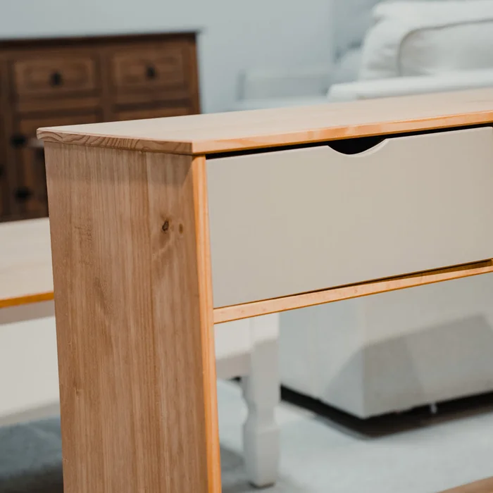 Aparador Mesa De Arrime 2 Cajones - Línea Berlín - Gris en Gris - Muebles para TV, Uruguay | Ecowood, vista 6