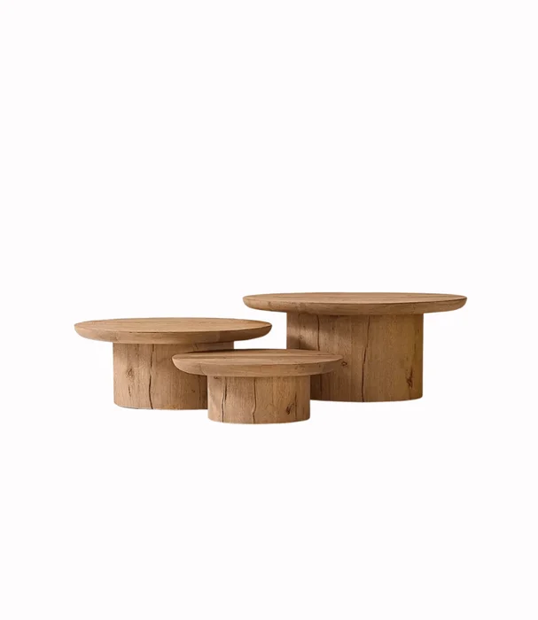 MESA LIVING NESTING TEKA NATURAL en Madera natural - Mesas de living, Uruguay | Más Infinito Casa