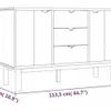 Comoda/Encimera 2P y 3C Mel/Gris Linea Nordica en Madera Maciza - Cómodas, Uruguay | Que Sal Muebleria, vista 2 de 14