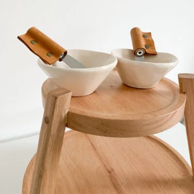 Juego de torre + 2 bowls + 2 espátulas con cuero en Madera natural - Decoración, Uruguay | Dreams On Time, vista 12