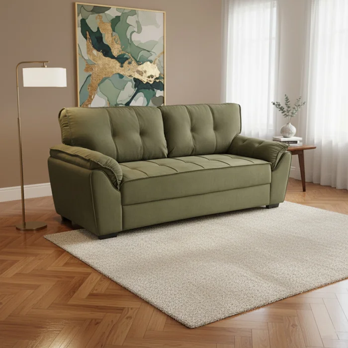 Sillón 3 Cuerpos - Montana Microfibra - Verde en Verde - Sillones y sofás, Uruguay | Rústico Hogar