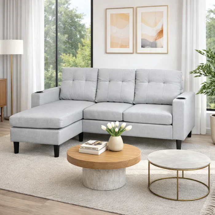 Sofá MILKA con Chaise Long en Gris - Sillones y sofás, Uruguay | Soy Hogar, vista 4