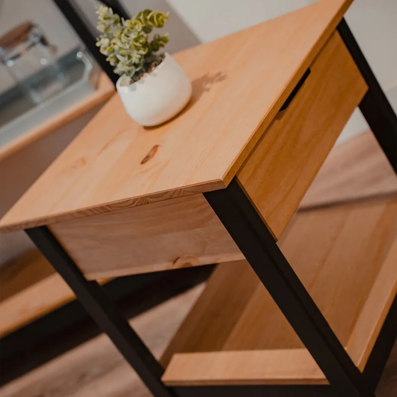 Mesa De Luz Madera 1 Cajón Línea Denver en Madera natural - Mesas de luz, Uruguay | Ecowood, vista 6
