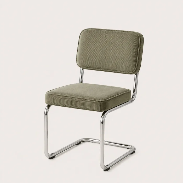 SILLA BAUHAUS TAPIZADA EN PANA en Verde oliva - Sillas, Uruguay | HomeTouch