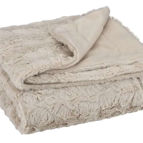 Manta throw MYGGBLOM 130x170 pelo beige en Beige - Textiles, Uruguay | JYSK