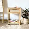 Mesa de luz con esterilla de viena en Madera natural - Mesas de luz, Uruguay | Decoramuss, vista 1 de 2