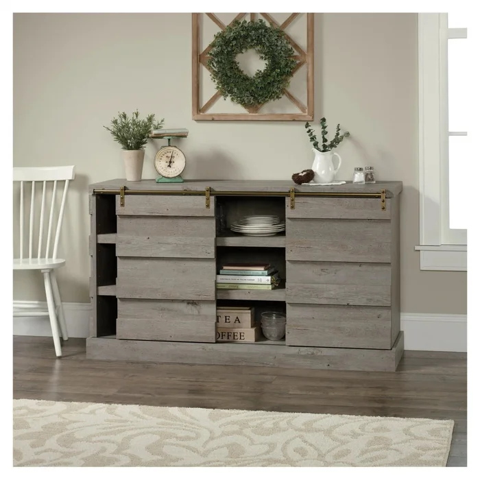 Mueble para TV de madera - Sauder - Línea Cannery Bridge en Gris - Muebles para TV, Uruguay | Ecowood, vista 2