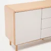Aparador Anielle - 1 puerta y 3 cajones de madera maciza y chapa de fresno 150 x 78 cm en Off-white - Aparadores y recibidores, Uruguay | Kavehome, vista 4 de 10