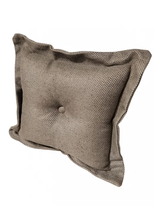 ALMOHADON C/VOLADO TELA GRIS en Amarillo, Uruguay | Champagne Home