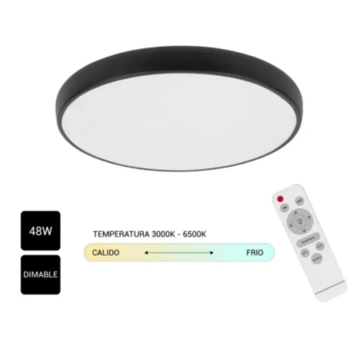 Panel LED Merlina Negro Ø60CM 48W en Negro - Lámparas colgantes, Uruguay | Serlux, vista 4