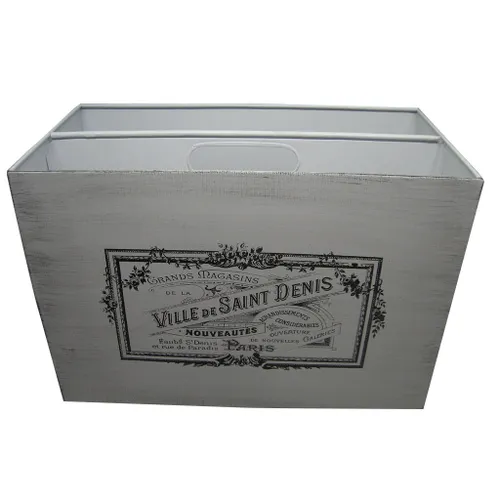 ORGANIZADOR METAL BLANCA 35X18X24CM DESIGN BRITISH en Gris - Canastos, Uruguay | Decohogar